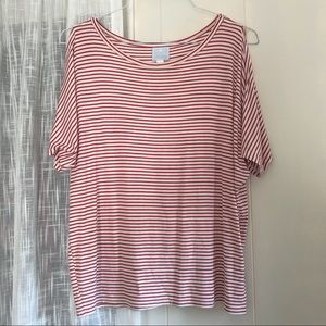 Sunday striped cold shoulder top